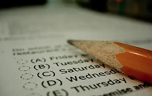 part of a multiple choice test