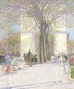 Childe Hassam, Washington Arch, Spring, c. 1893