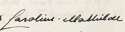 Caroline-Mathilde's signature