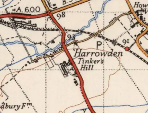 A map from 1946 of an area where Shortstown now stands.[7]