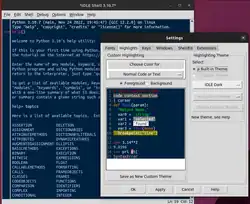 Ubuntu中的IDLE,设置高亮的交互环境